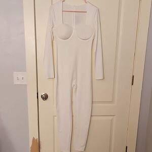 Kali White Long Sleeve Jumpsuit